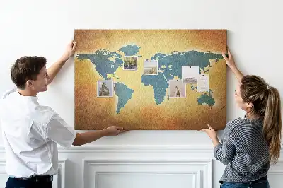 Tableau de liège Cartographie rétro du globe