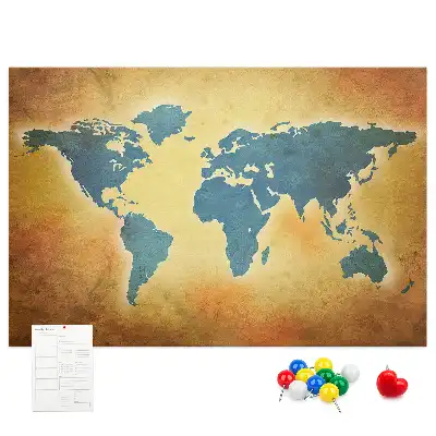 Tableau de liège Cartographie rétro du globe