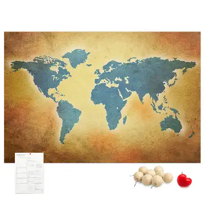 Tableau de liège Cartographie rétro du globe