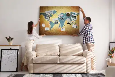 Tableau de liège Cartographie rétro du globe