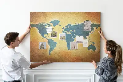 Tableau de liège Cartographie rétro du globe