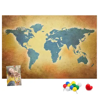 Tableau de liège Cartographie rétro du globe
