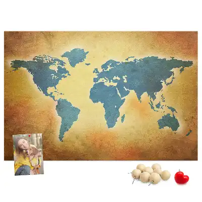 Tableau de liège Cartographie rétro du globe