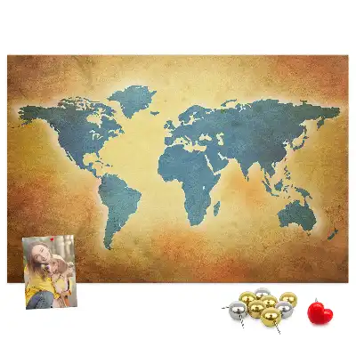 Tableau de liège Cartographie rétro du globe