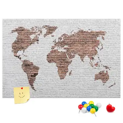 Tableau d’affichage en liège Contour industriel du monde