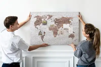 Tableau d’affichage en liège Contour industriel du monde