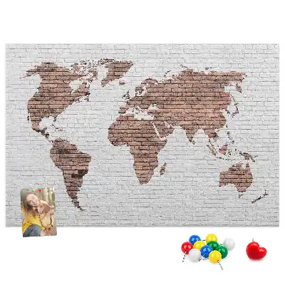 Tableau d’affichage en liège Contour industriel du monde
