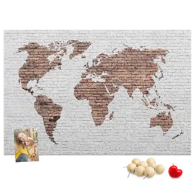 Tableau d’affichage en liège Contour industriel du monde