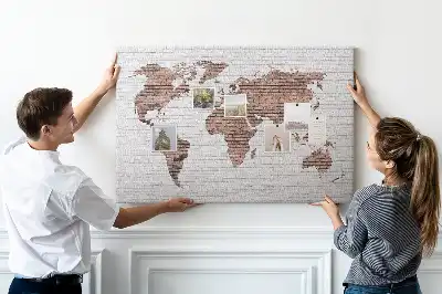Tableau d’affichage en liège Contour industriel du monde