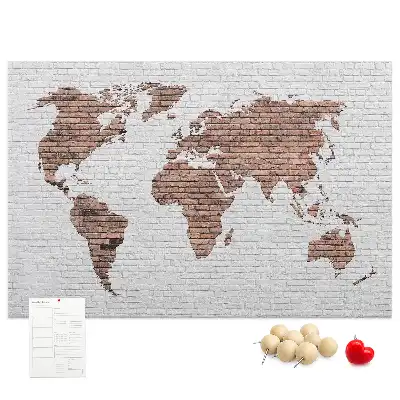 Tableau d’affichage en liège Contour industriel du monde