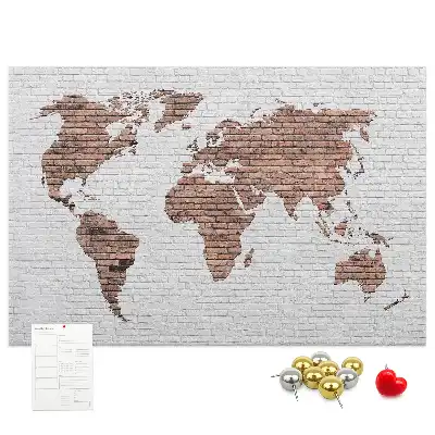 Tableau d’affichage en liège Contour industriel du monde