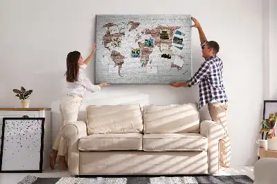 Tableau d’affichage en liège Contour industriel du monde