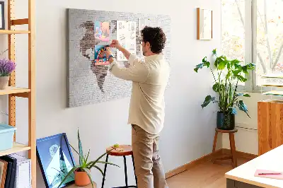 Tableau d’affichage en liège Contour industriel du monde