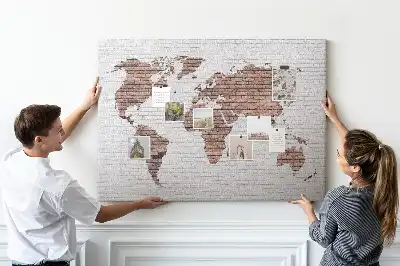 Tableau d’affichage en liège Contour industriel du monde