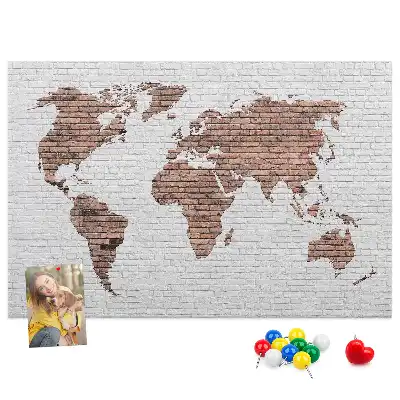 Tableau d’affichage en liège Contour industriel du monde