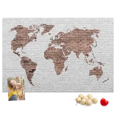 Tableau d’affichage en liège Contour industriel du monde