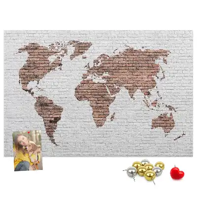 Tableau d’affichage en liège Contour industriel du monde