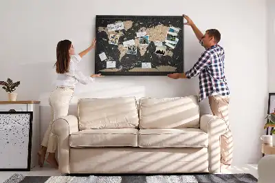 Tableau en liège déco Carte du monde rétro élégante