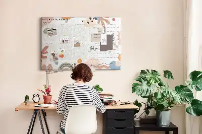 Tableau d’affichage en liège Organisateur hebdomadaire maison