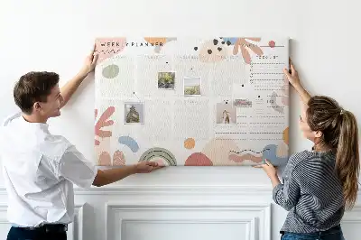 Tableau d’affichage en liège Organisateur hebdomadaire maison