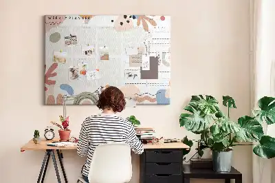 Tableau d’affichage en liège Organisateur hebdomadaire maison