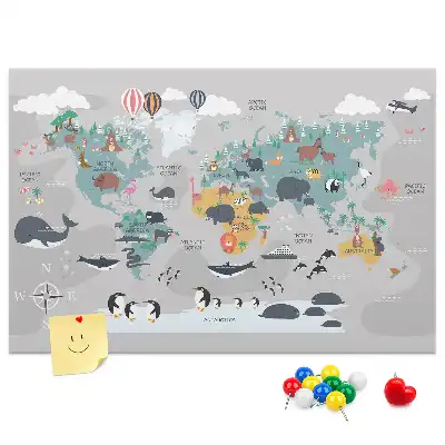 Tableau en liège déco Carte de dessin animé