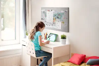 Tableau en liège déco Carte de dessin animé