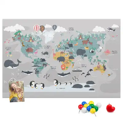 Tableau en liège déco Carte de dessin animé