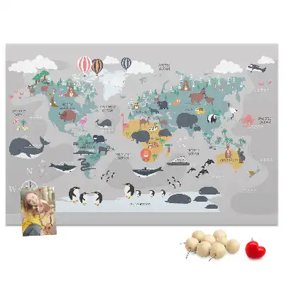 Tableau en liège déco Carte de dessin animé