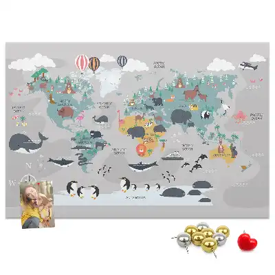 Tableau en liège déco Carte de dessin animé