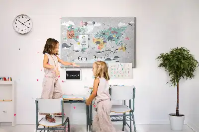 Tableau en liège déco Carte de dessin animé