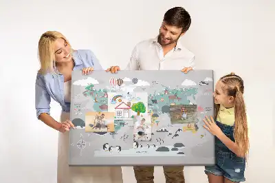 Tableau en liège déco Carte de dessin animé