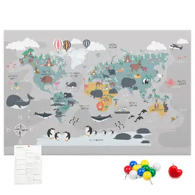 Tableau en liège déco Carte de dessin animé
