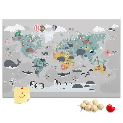 Tableau en liège déco Carte de dessin animé