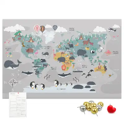 Tableau en liège déco Carte de dessin animé