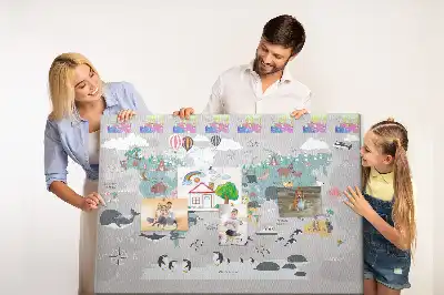 Tableau en liège déco Carte de dessin animé