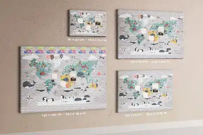 Tableau en liège déco Carte de dessin animé