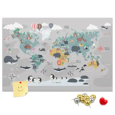 Tableau en liège déco Carte de dessin animé