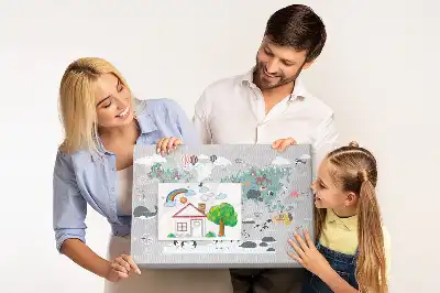 Tableau en liège déco Carte de dessin animé