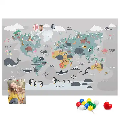 Tableau en liège déco Carte de dessin animé