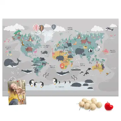 Tableau en liège déco Carte de dessin animé