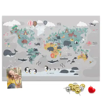Tableau en liège déco Carte de dessin animé