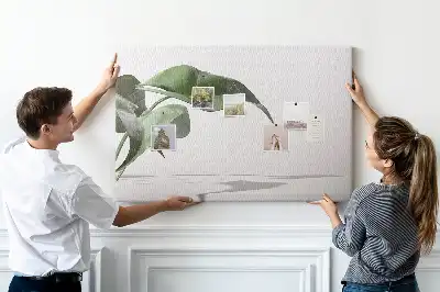 Tableau d’affichage en liège motif feuilles abstraites