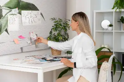 Tableau d’affichage en liège motif feuilles abstraites