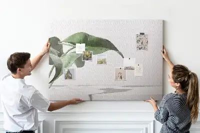 Tableau d’affichage en liège motif feuilles abstraites
