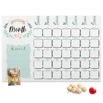 Tableau en liège déco Calendrier mural pour le mois