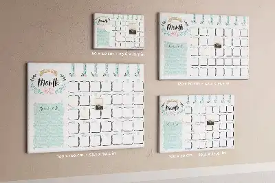 Tableau en liège déco Calendrier mural pour le mois