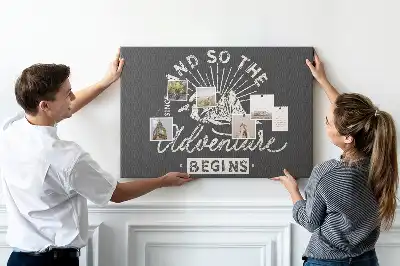 Tableau en liège déco Citation d'aventure