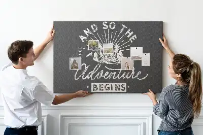 Tableau en liège déco Citation d'aventure