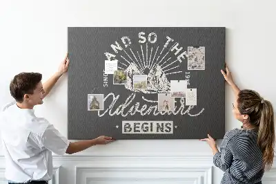 Tableau en liège déco Citation d'aventure